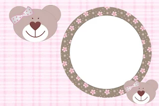 Bear Girl Free Printable Invitations, Labels or Cards.