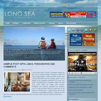 LongSea blogger template. pagination for blogger ready. magazine style template blog. image slider template blog