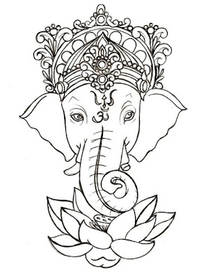 Elephant-Head-Hindu-with-Lotus-Flower-Mandala-Tattoo-Design