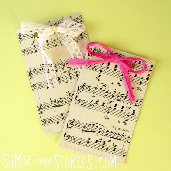 Sheet Music Gift Card Envelopes