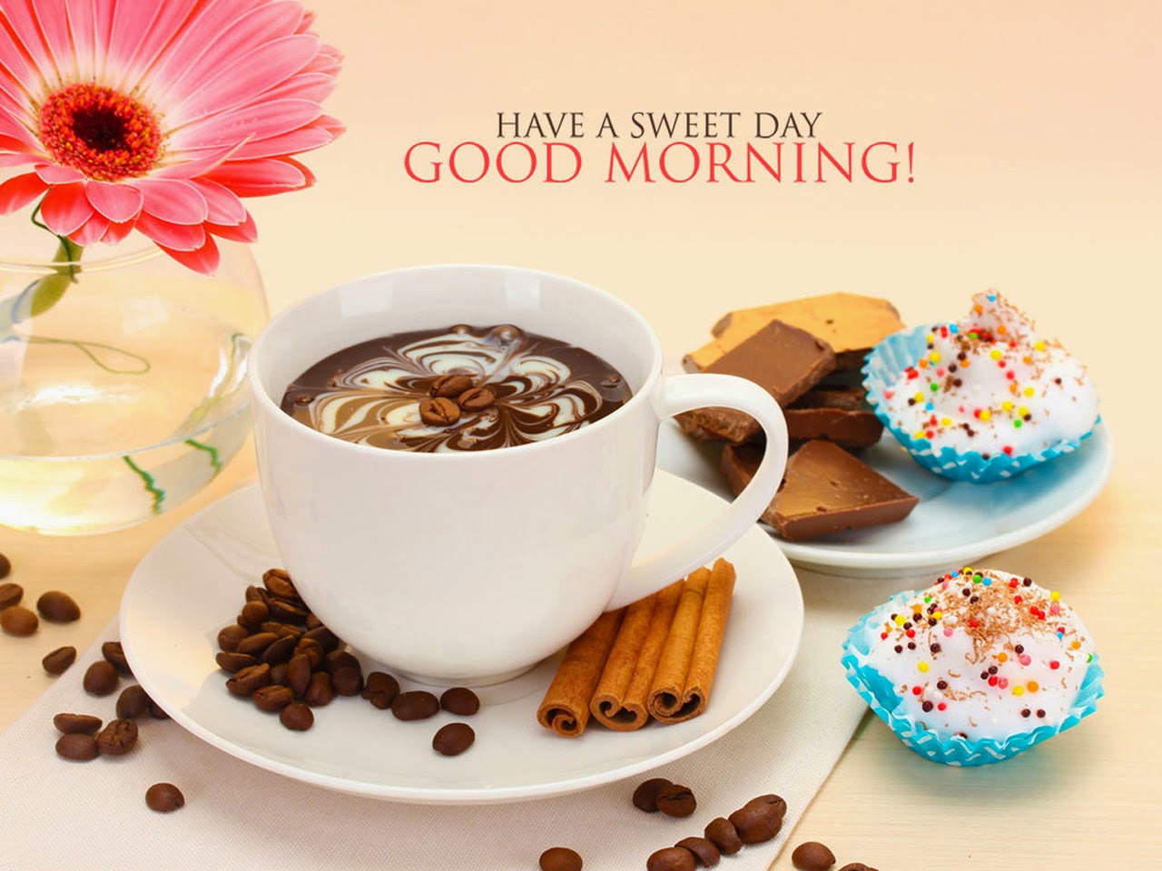Awesome Good Morning Images With Coffee And Flowers Top
