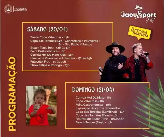 Jacupiranga terá Show Gratuito com Felipe e Rodrigo neste Final de Semana