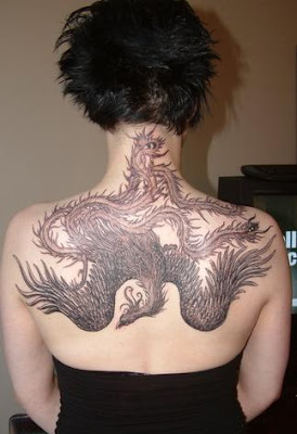 Phoenix Upper Back Tattoo For Female Tattoo Picture 1