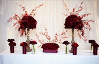 Wedding Decorations, Red Centerpieces and Arrangements 3