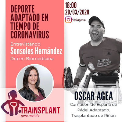 Pádel Adaptado en tiempo de Coronavirus. Directo Trainsplant en Instagram junto a Óscar Agea.