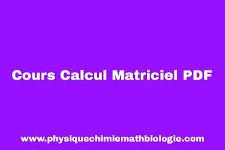 Cours Calcul Matriciel PDF