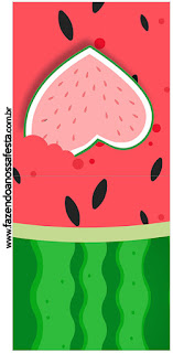 Watermelon Heart: Free Printable Candy Bar Labels.