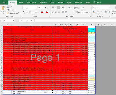 Print Area pada Excel, Cara mencetak Excel agar menjadi satu halaman