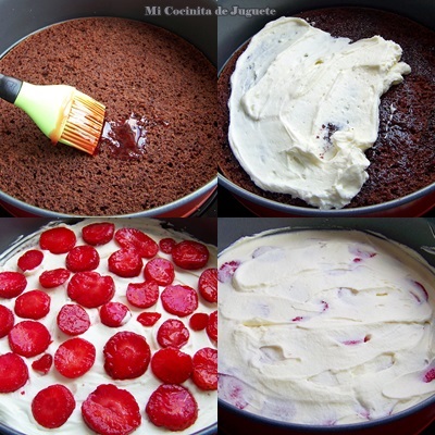 Tarta de Chocolate, Fresas y Mascarpone