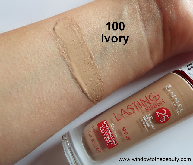 Rimmel Lasting Finish odcień ivory 100 swatche