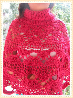 free crochet poncho, Free crochet cowled poncho