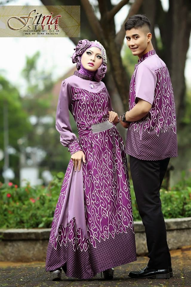 16 Contoh Model Batik Muslim Pesta Modern Terbaik 