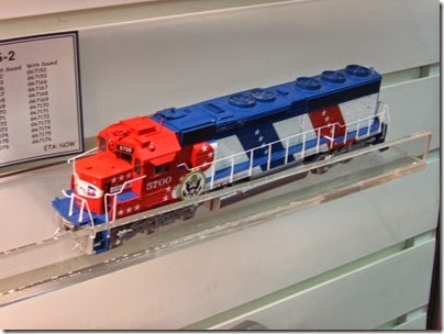 IMG_5327 HO-Scale Atchison, Topeka & Santa Fe EMD SD45-2 #5700 in Bicentennial Paint by Athearn Genesis at the WGH Show in Portland, OR on 2-17-2007