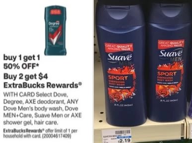 FREE Suave Men Body wash CVS Deal