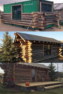 La Transformación de un Contenedor en una Cabaña de Troncos