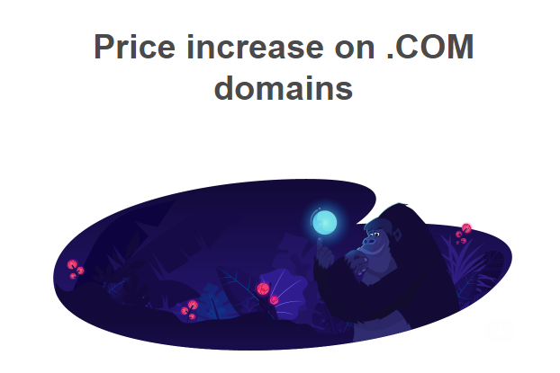 Price increase on .COM domains