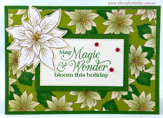 #thecraftythinker #stampinup #cardmaking #christmascard #poinsettiaplace , Poinsettia Place, Easy Christmas card, Stampin' Up Demonstrator, Stephanie Fischer, Sydney NSW