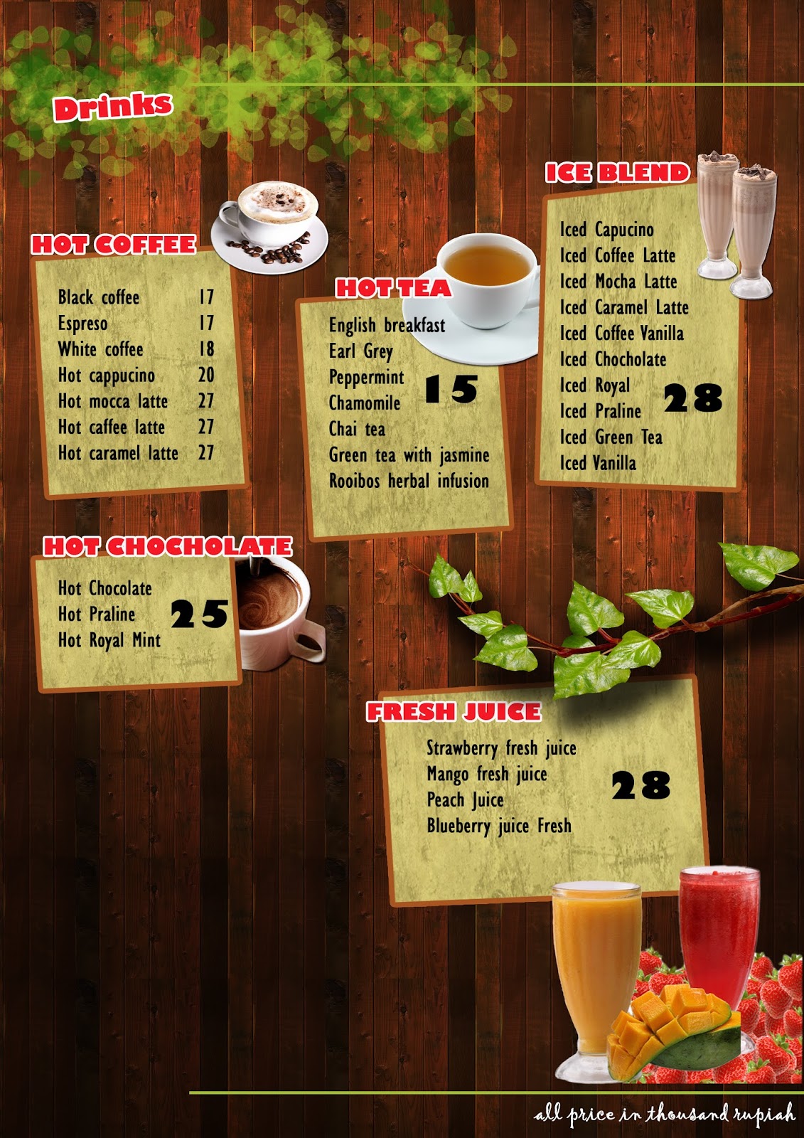  Contoh  Daftar  Menu  Makanan Dan Minuman Di Cafe  Daftar  Ini