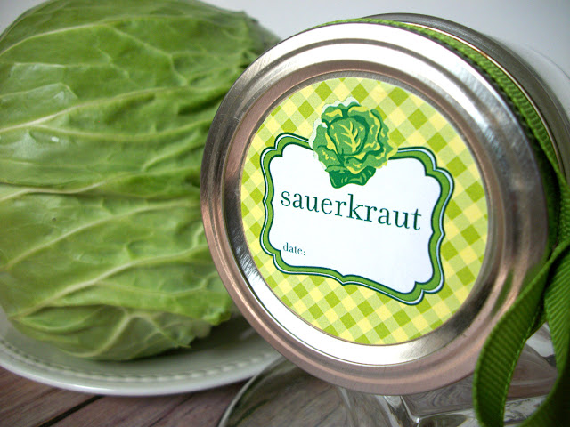 Cute Sauerkraut Canning Jar Labels