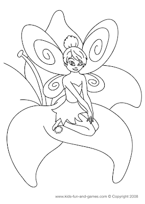 Tinkerbell Coloring Sheets on Tinkerbell Coloring Pages   Tinkerbell Sitting On Flowers    Disney