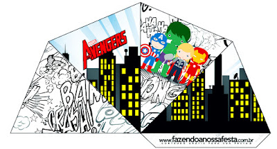 Avengers Chibi Style, Free Printable Cones.