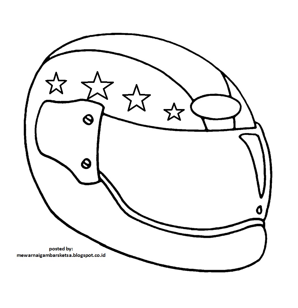 Mewarnai Gambar Mewarnai Gambar Sketsa Helm 1