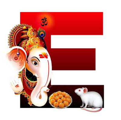E Alphabet with Lord Ganesha Image
