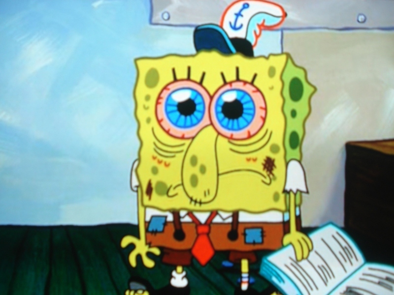 Download this Spongebob Tired Studying Wallpapers This Cute picture