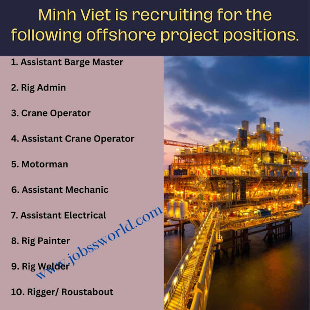 Minh Viet is recruiting for the following offshore project positions.