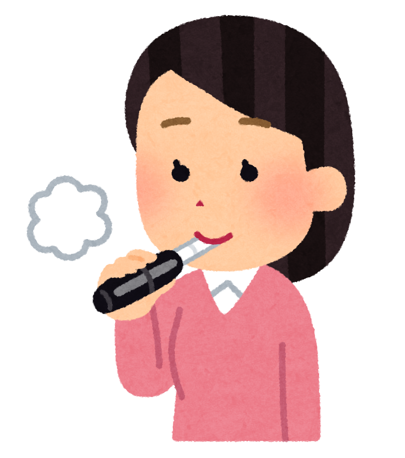 無料イラスト かわいいフリー素材集 電子タバコを吸う人のイラスト 女性