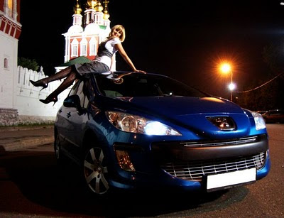 Beautiful cute Russian girls and their cars