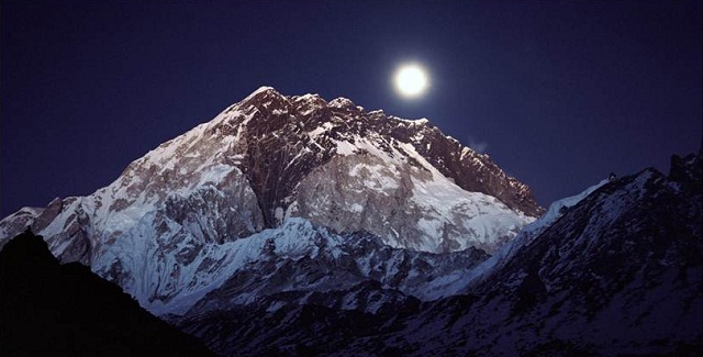 Moon Over Nuptse from Lobuche