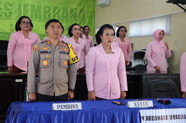 Kapolres Jembrana Hadiri Syukuran Hari Kesatuan Gerak Bhayangkari Ke-71 Tahun 2023 Melalui Zoom