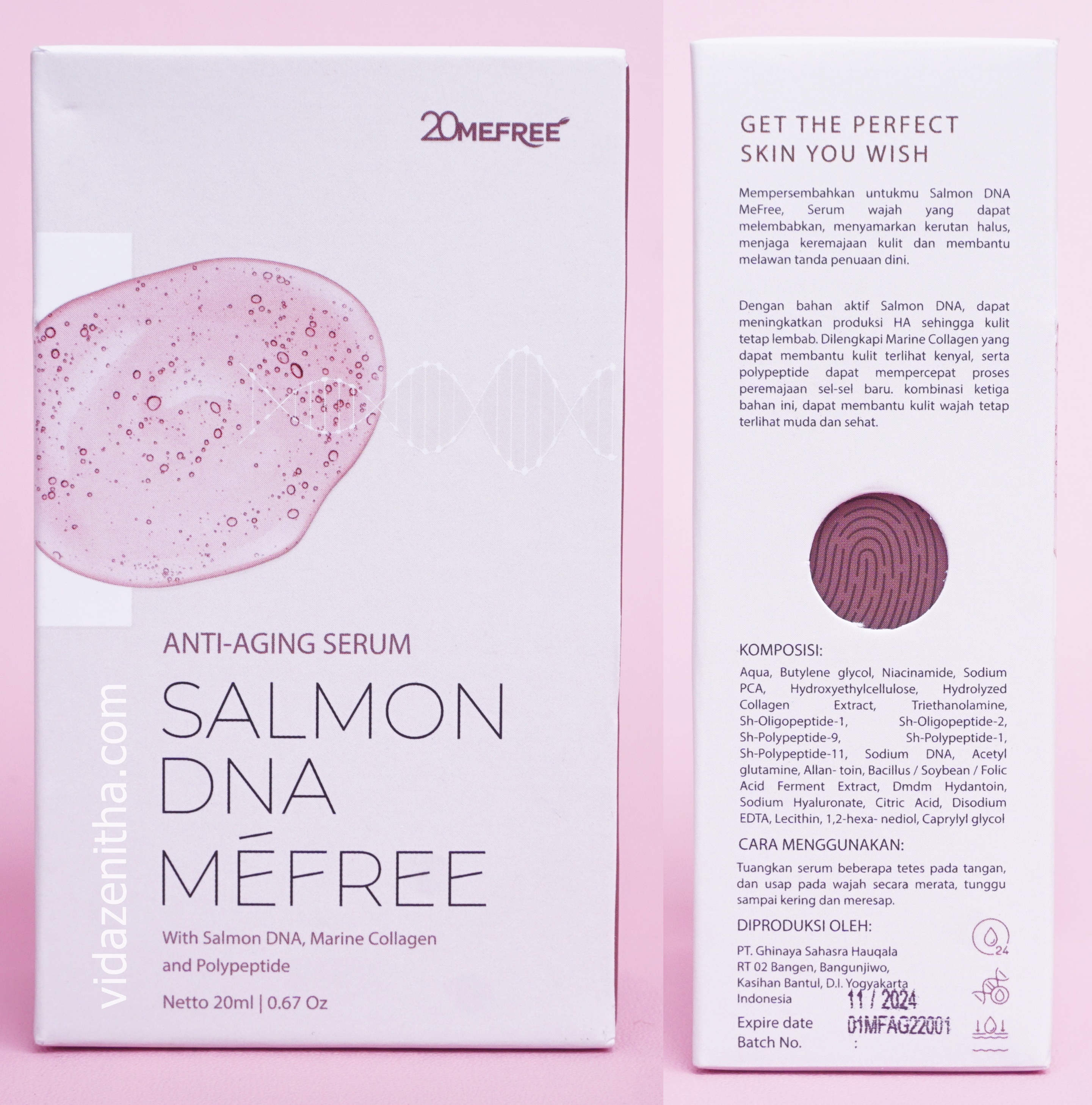 DESKRIPSI PRODUK 20 MEFREE SALMON DNA ANTI AGING SERUM