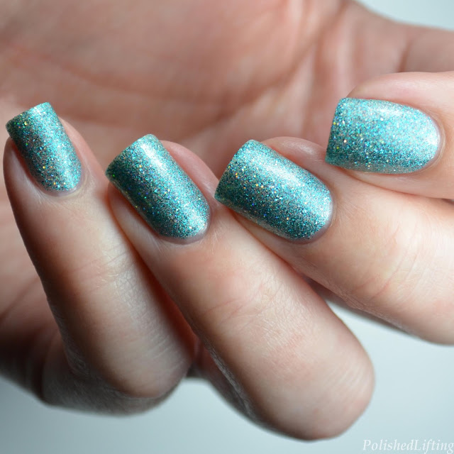 teal holo nail polish swatch