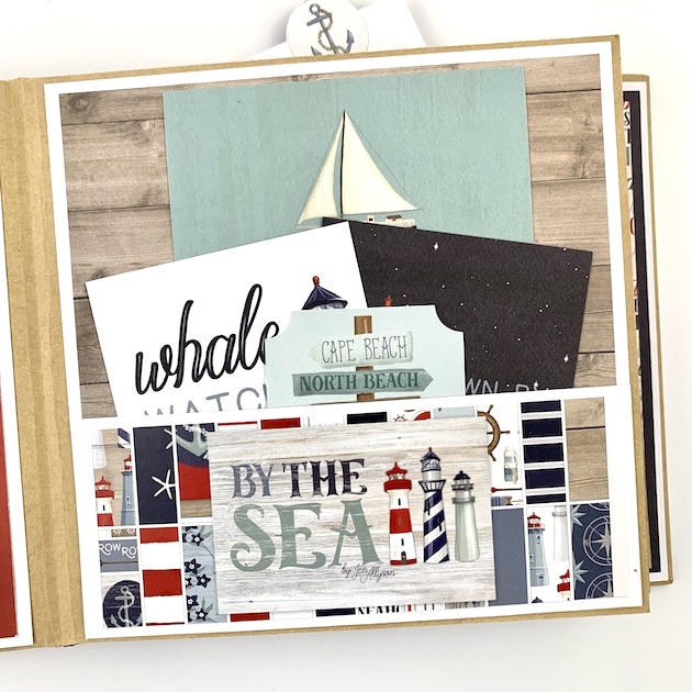 Sea and Sand Nautical Scrapbook Album with lighthouses