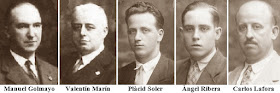 Los cinco componentes del equipo español en la Olimpiada de Ajedrez de 1930