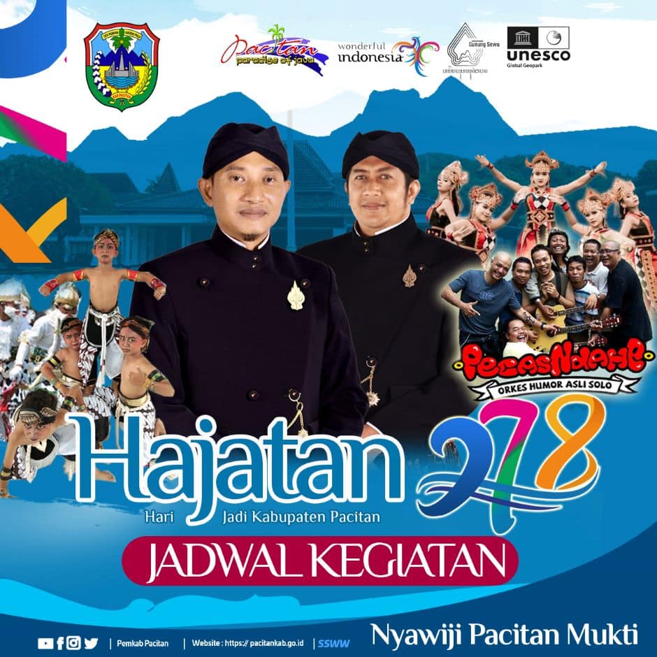 Jadwal Kegiatan / Acara / Agenda HAJATAN Hari Jadi Kabupaten Pacitan ke-278 Tahun 2023 [image by Pemlab Pacitan]