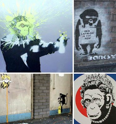 Banksy Graffiti Art Monkey