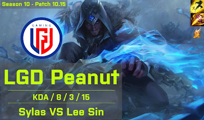 LGD Peanut Sylas JG vs Lee Sin - KR 10.15