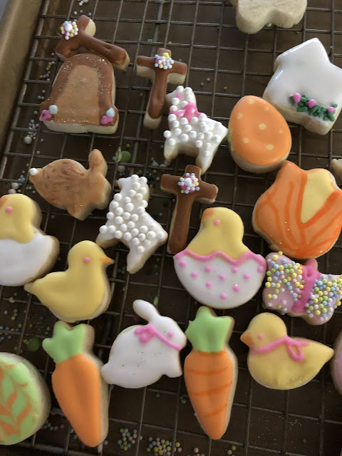 Delightful Mini Easter Decorated Cookies: Bite-Sized Cuteness, Easter cookies, Easter mini cookies, Easter bitesize cookies, cookie decorating blogs, Easter, religious Easter cookies,  cross cookies