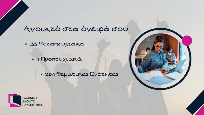Νέα Προπτυχιακά και Μεταπτυχιακά Προγράμματα Σπουδών από το Ελληνικό Ανοικτό Πανεπιστήμιο
