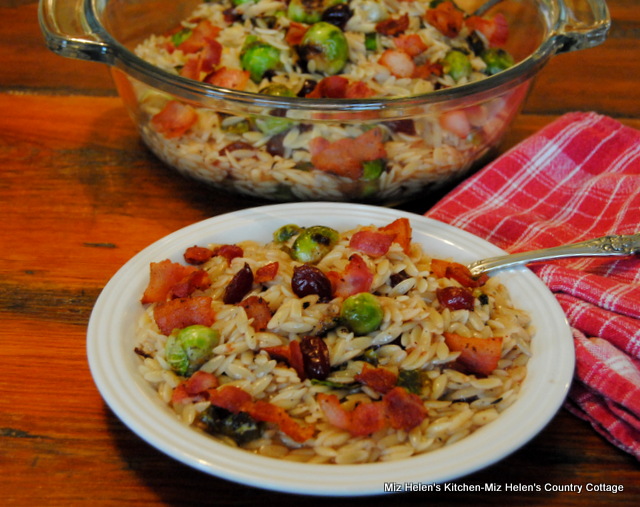 Brussels Sprouts With Cranberry Glaze & Orzo at Miz Helen's Country Cottage