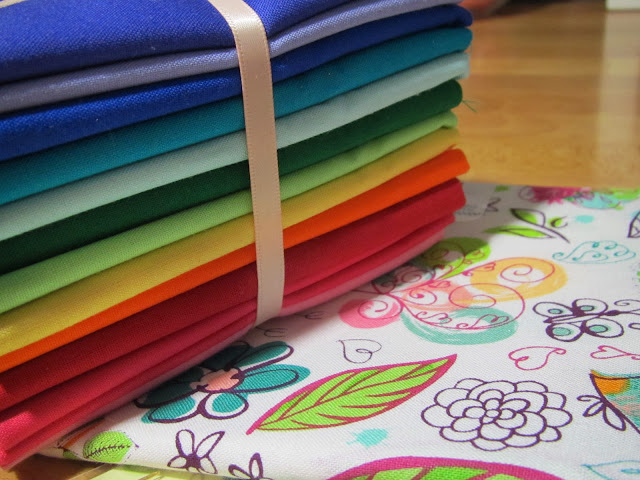 rainbow fabric fat quarters