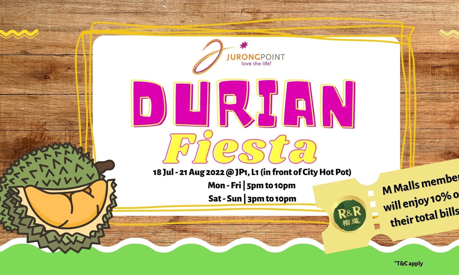 Durian Fiesta: Jurong Point offers all-you-can-eat durian buffet from $38!