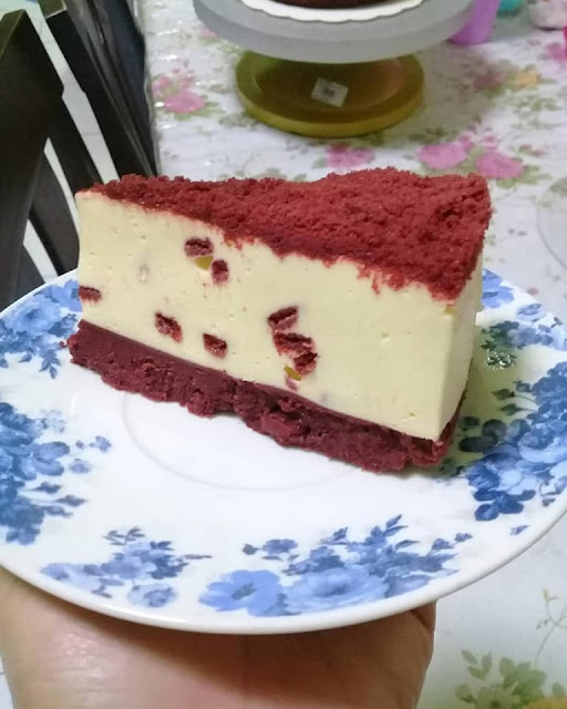 resepi no bake red velvet cheese cake