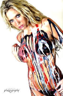 Sexy Woman In New Abstract Design For Body Art Painting