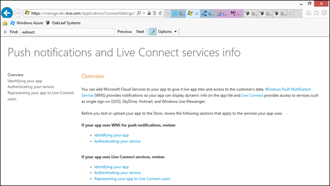 PushNotificationAndLiveConnectSerivces