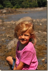 sweet girl at low tide