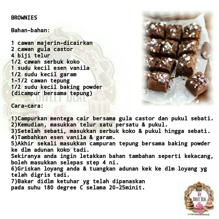 Resepi Chocolate Brownies - Klaten dd